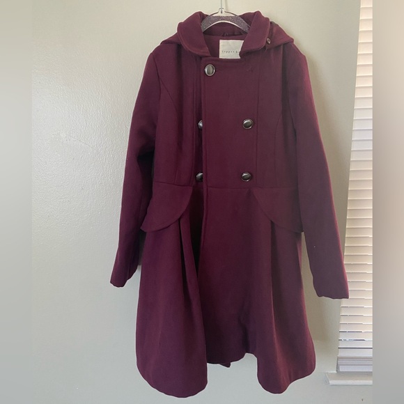 COPPER KEY - BURGUNDY TRENCH COAT - Picture 1 of 6